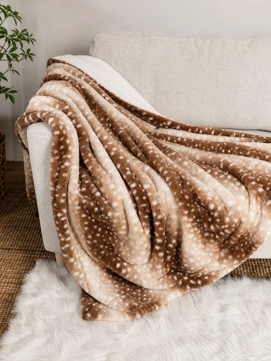 Russet Deer Fawn Plush Blanket
