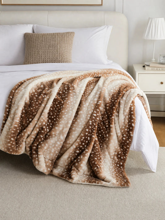 Russet Deer Fawn Plush Blanket