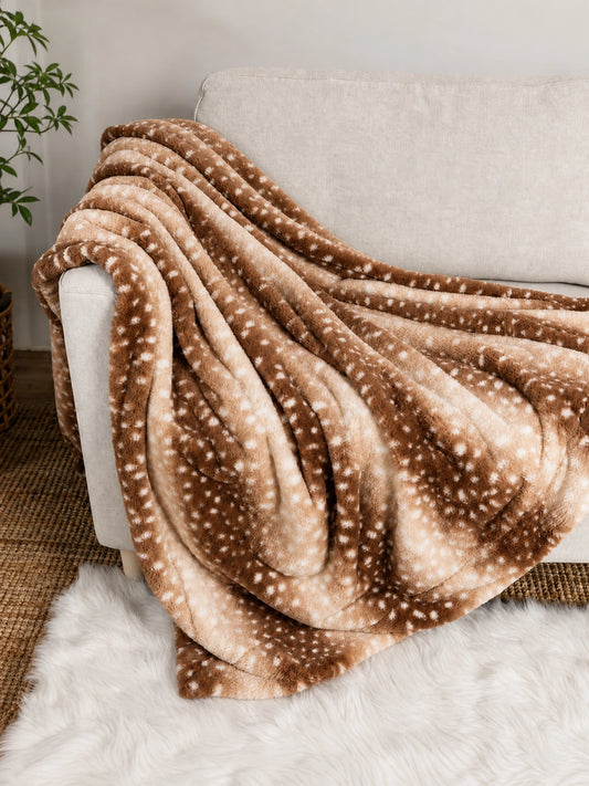 Russet Deer Fawn Plush Blanket