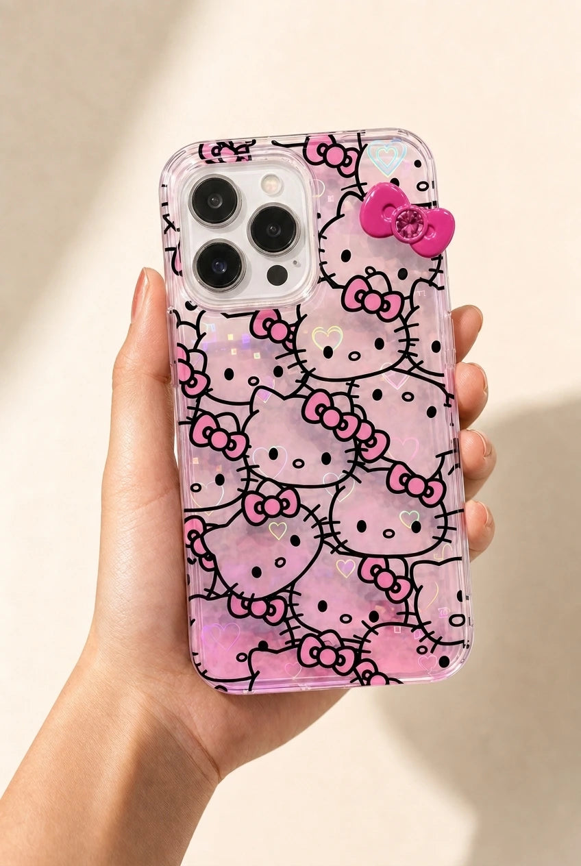 Hello Kitty Bow Holographic iPhone Case