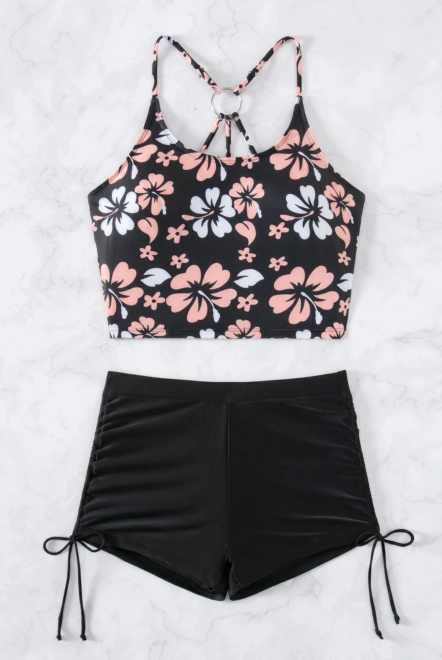 Beach Girl Back Ring Tankini Set