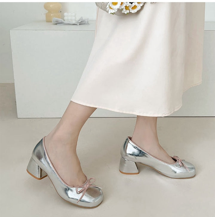 Pale Round Toe Shoes-Luxandluxy