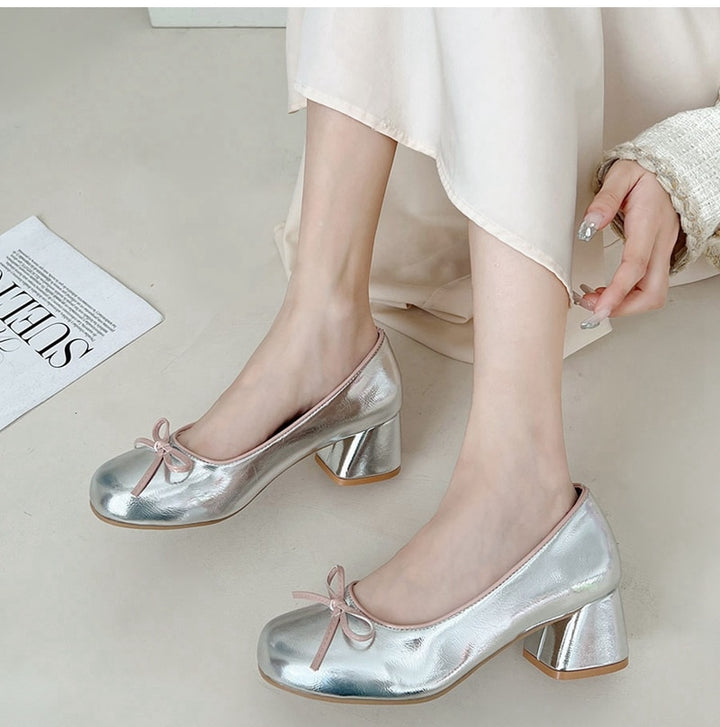 Pale Round Toe Shoes-Luxandluxy