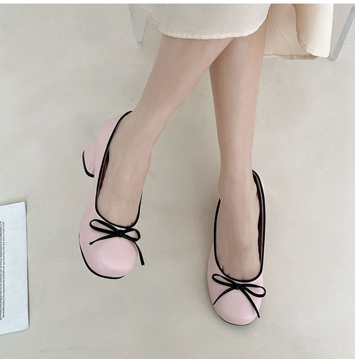 Pale Round Toe Shoes-Luxandluxy