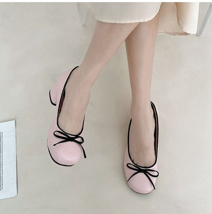 Pale Round Toe Shoes-Luxandluxy