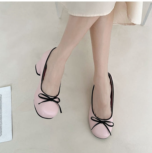 Pale Round Toe Shoes-Luxandluxy