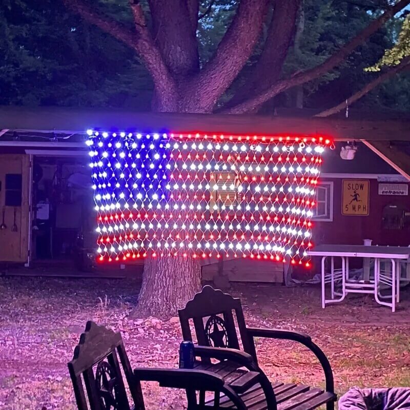 Patriotic American Flag Lights-Luxandluxy