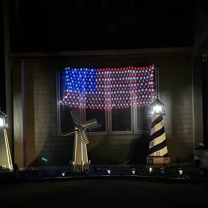 Patriotic American Flag Lights-Luxandluxy