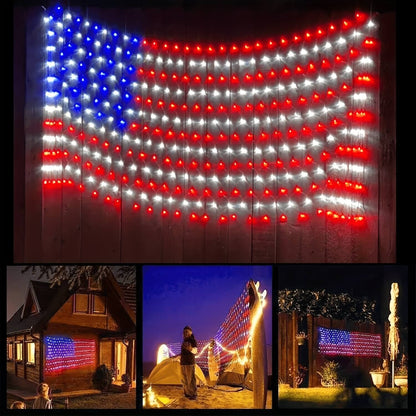 Patriotic American Flag Lights-Luxandluxy