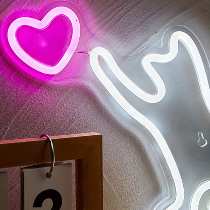 Pink Neon Cat Shaped Lights-Luxandluxy