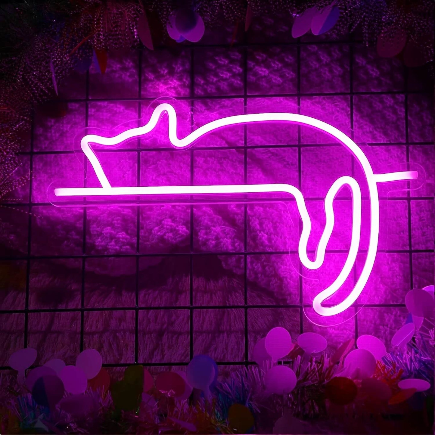 Pink Neon Cat Shaped Lights-Luxandluxy