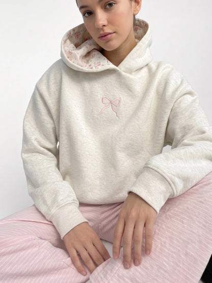 Bow Embroidered Hoodie