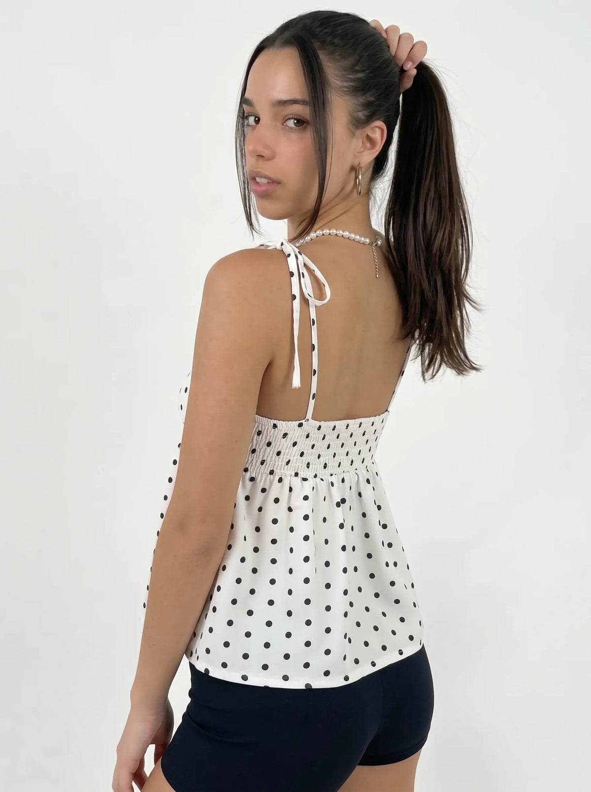 Polka Chic Peplum Cami