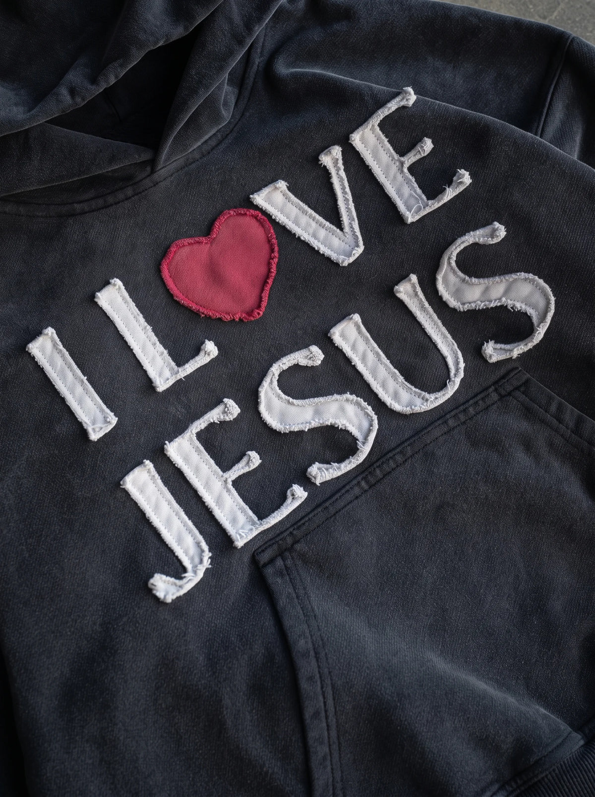 "I Love Jesus" Heart Oversized Hoodie