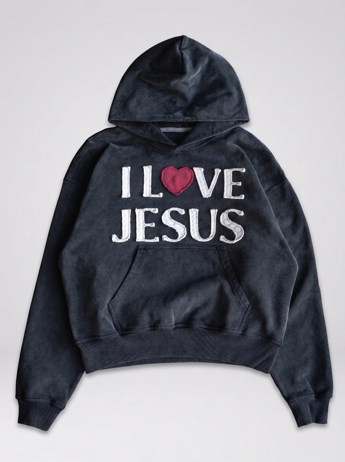 "I Love Jesus" Heart Oversized Hoodie