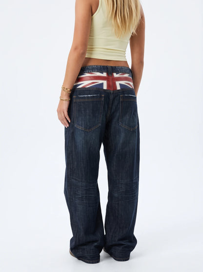 British Girl Union Jack Jeans