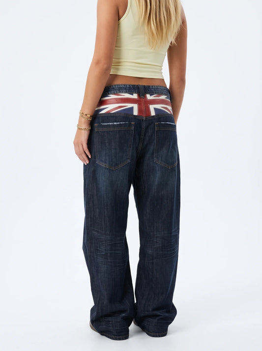 British Girl Union Jack Jeans