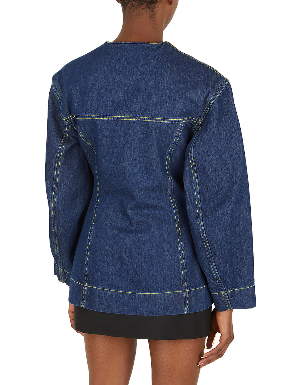 Rinse Denim Fitted Jacket-Luxandluxy