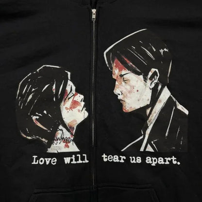"Love Will Tear Us Apart" Zip-Up Hoodie