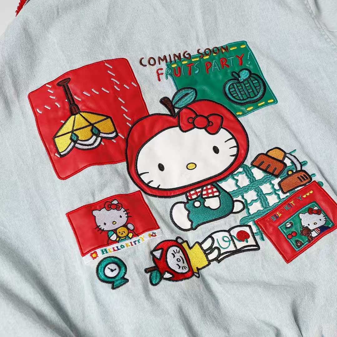Hello Kitty "Fruit Party" Denim Bomber Jacket