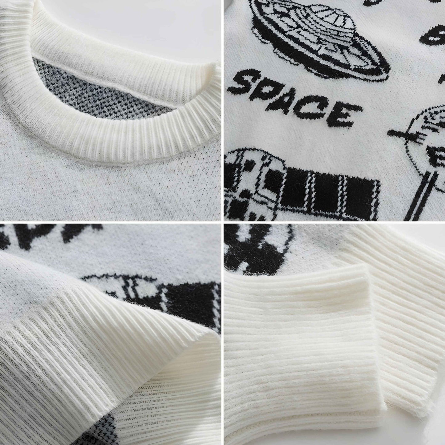 Space Station Graphic Knitted Sweater