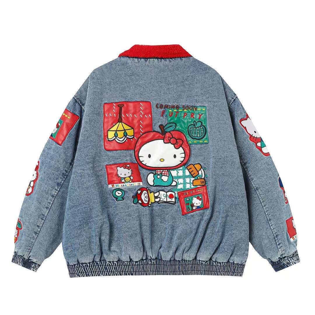 Hello Kitty "Fruit Party" Denim Bomber Jacket