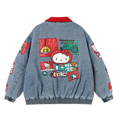 Hello Kitty "Fruit Party" Denim Bomber Jacket