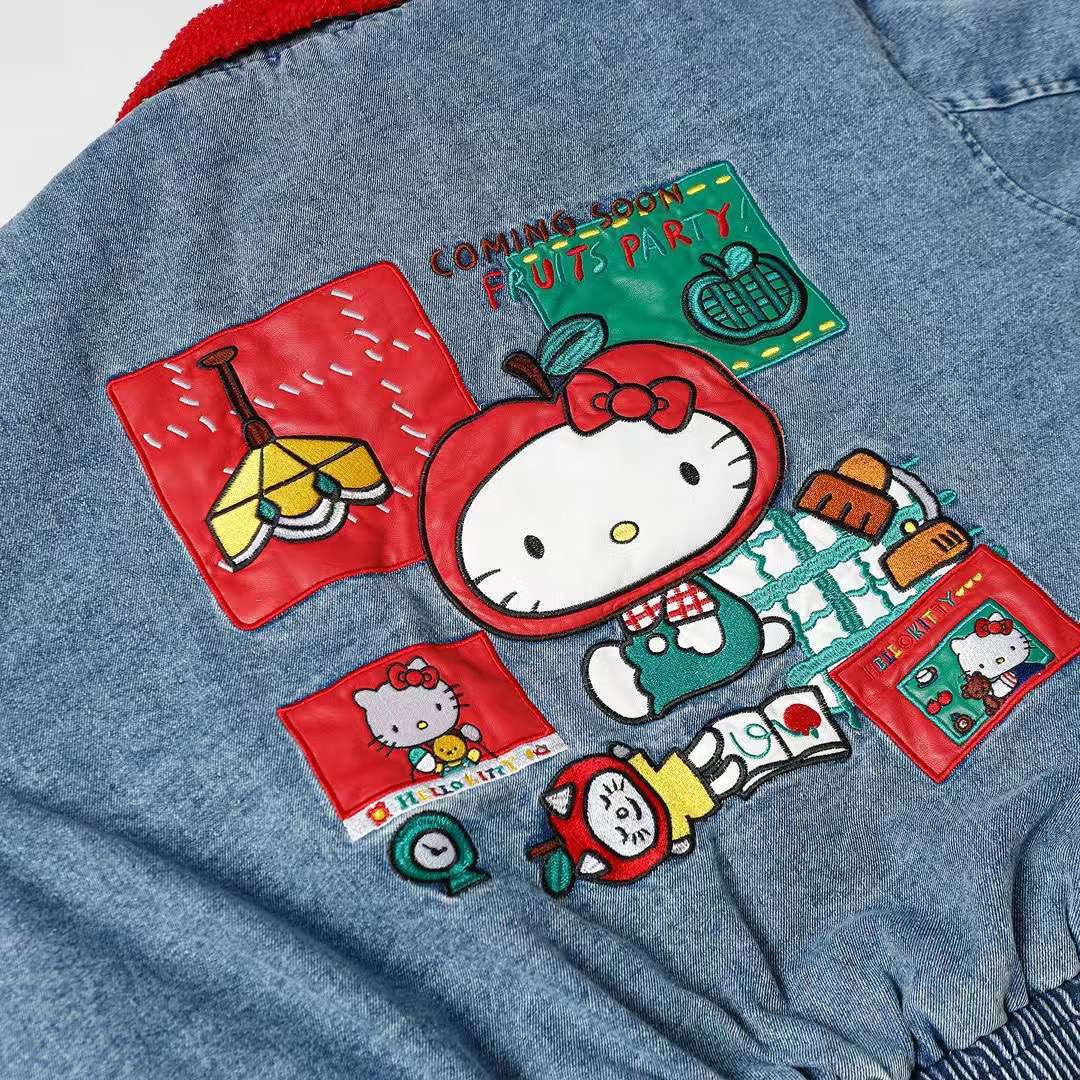 Hello Kitty "Fruit Party" Denim Bomber Jacket