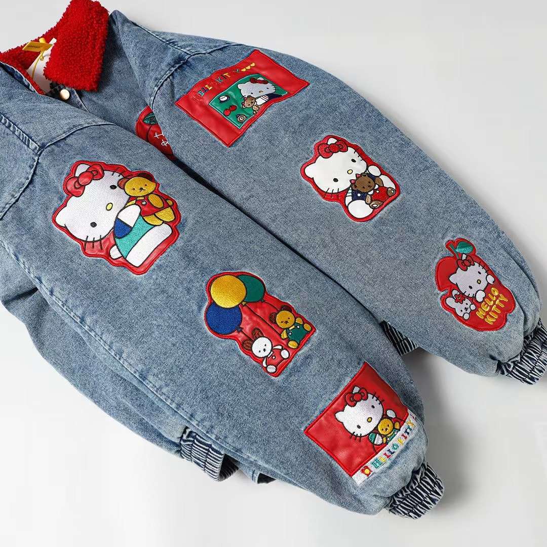 Hello Kitty "Fruit Party" Denim Bomber Jacket