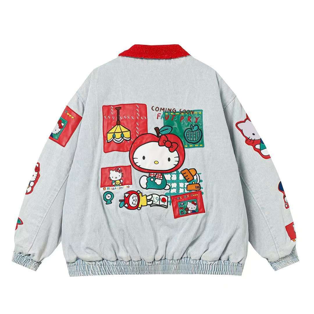Hello Kitty "Fruit Party" Denim Bomber Jacket
