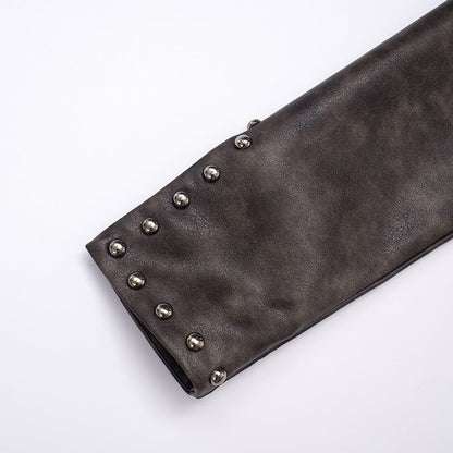 Rebel Studded Leather Crop Jacket