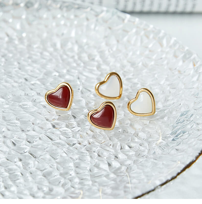 Ruby Heart Gold Jewelry Set-Luxandluxy