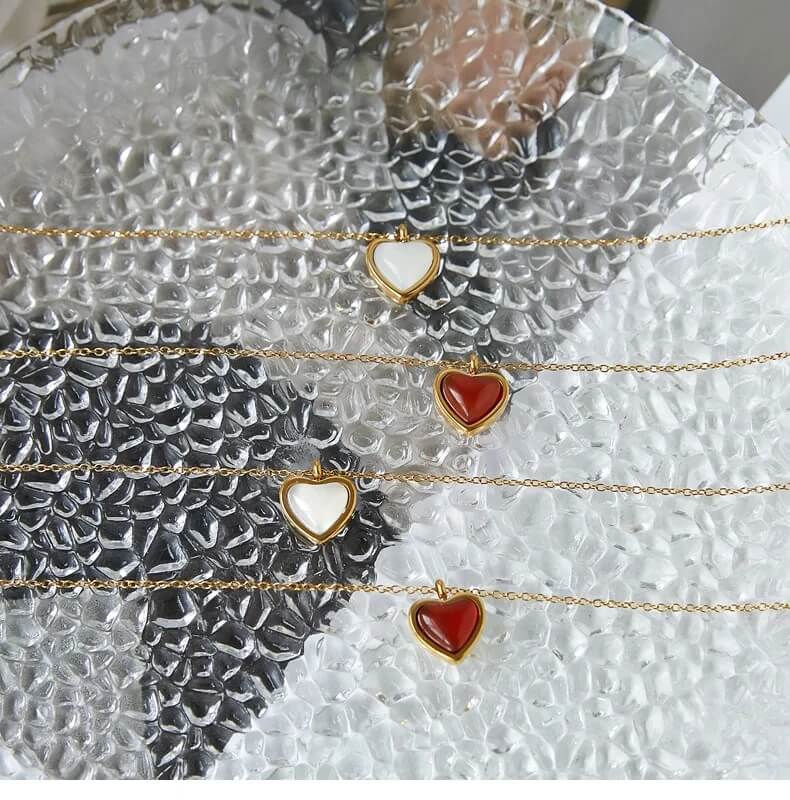 Ruby Heart Gold Jewelry Set-Luxandluxy