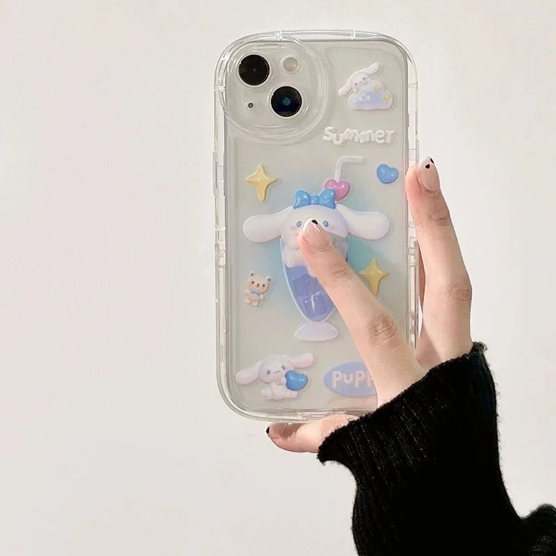 Sanrio Clear iPhone Case & Charm Strap-Luxandluxy