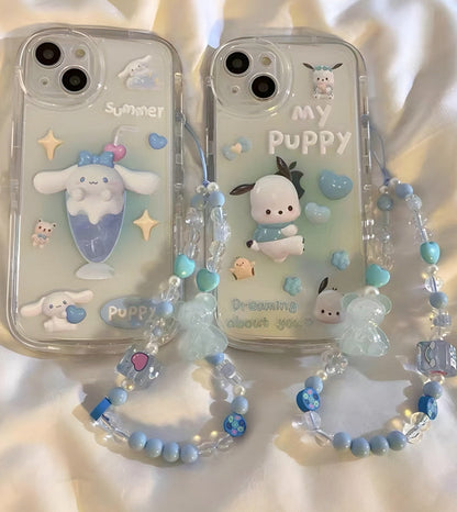 Sanrio Clear iPhone Case & Charm Strap-Luxandluxy