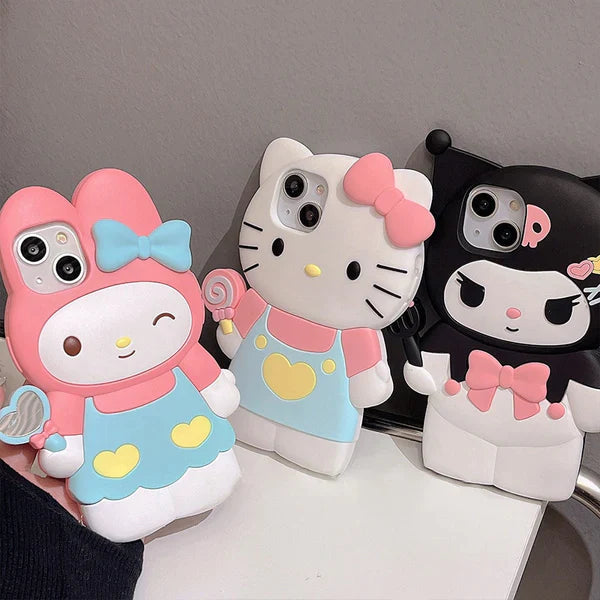 Sanrio Holding Stick iPhone Case-Luxandluxy