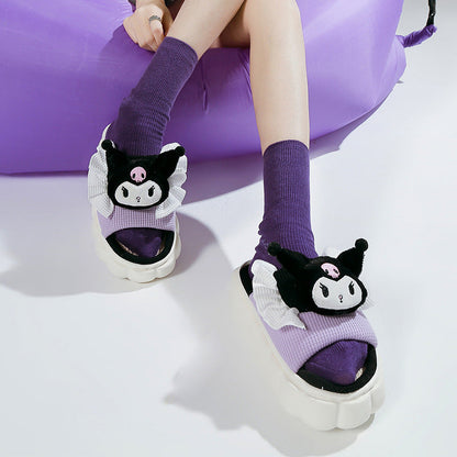 Sanrio Linen Thick Slippers-Luxandluxy