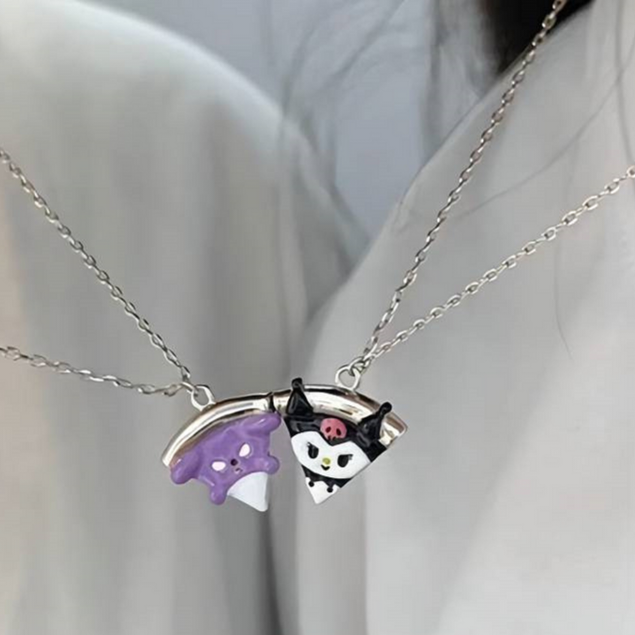 Sanrio Pizza Magnetic Friendship Necklace Set-Luxandluxy