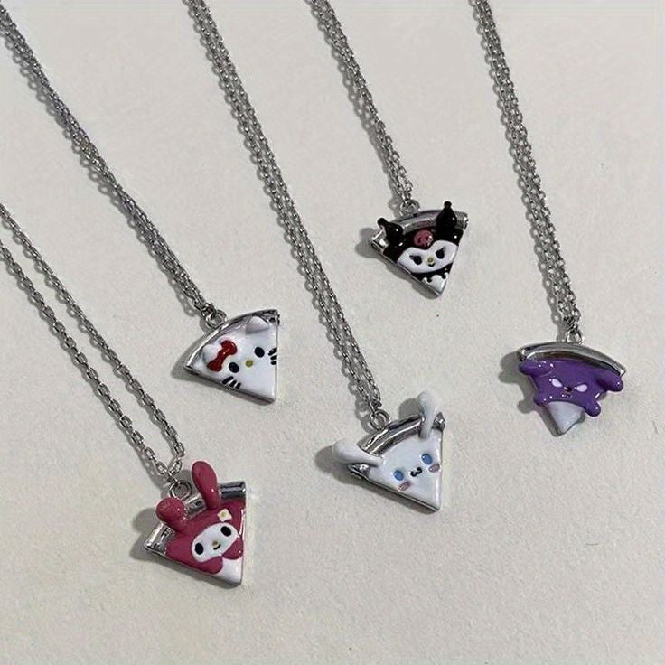 Sanrio Pizza Magnetic Friendship Necklace Set-Luxandluxy