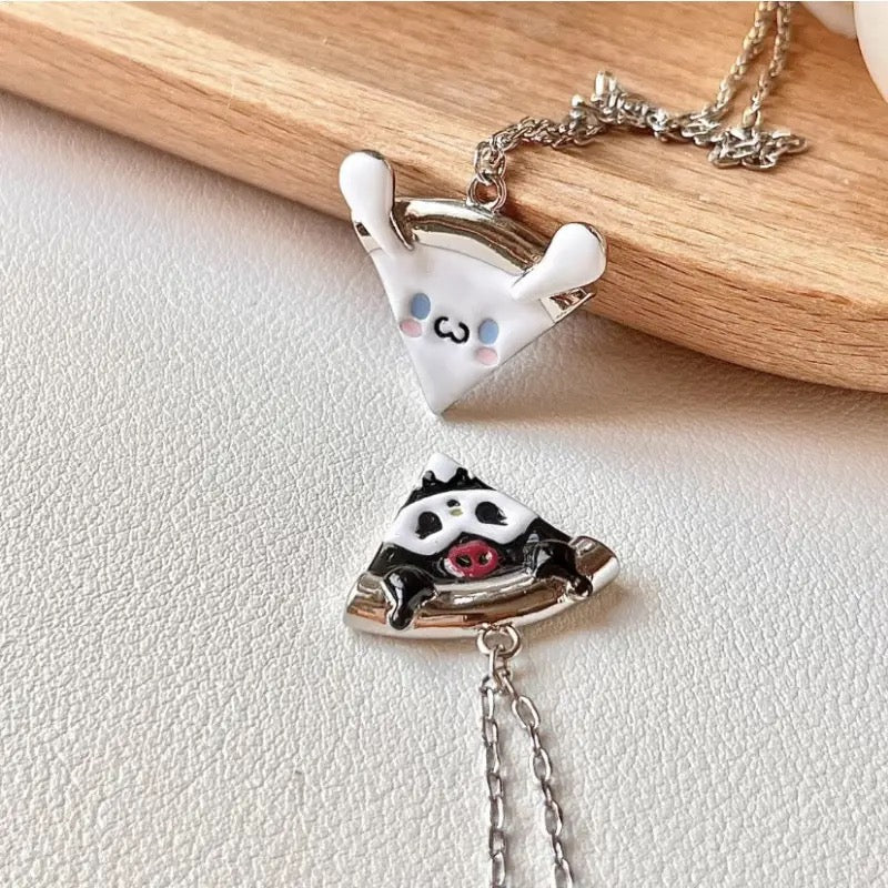 Sanrio Pizza Magnetic Friendship Necklace Set-Luxandluxy