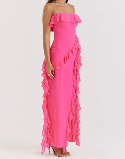 Sarina Ruffle Maxi Dress-Luxandluxy