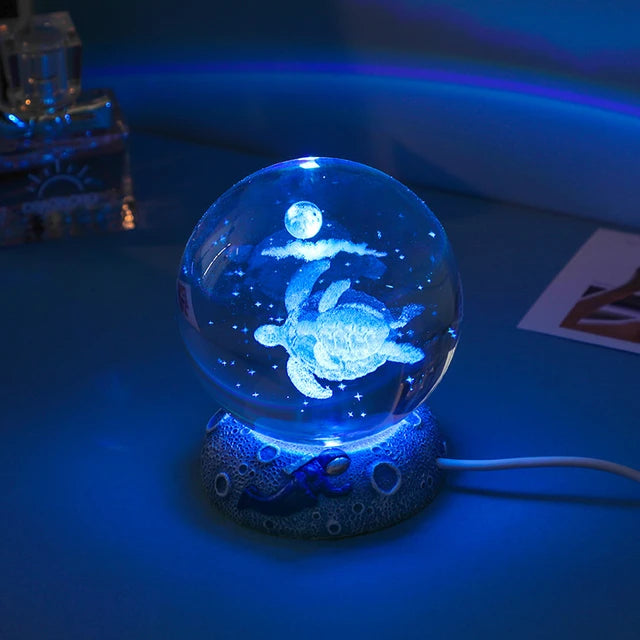 Sea Fish 3d Crystal Lamp-Luxandluxy