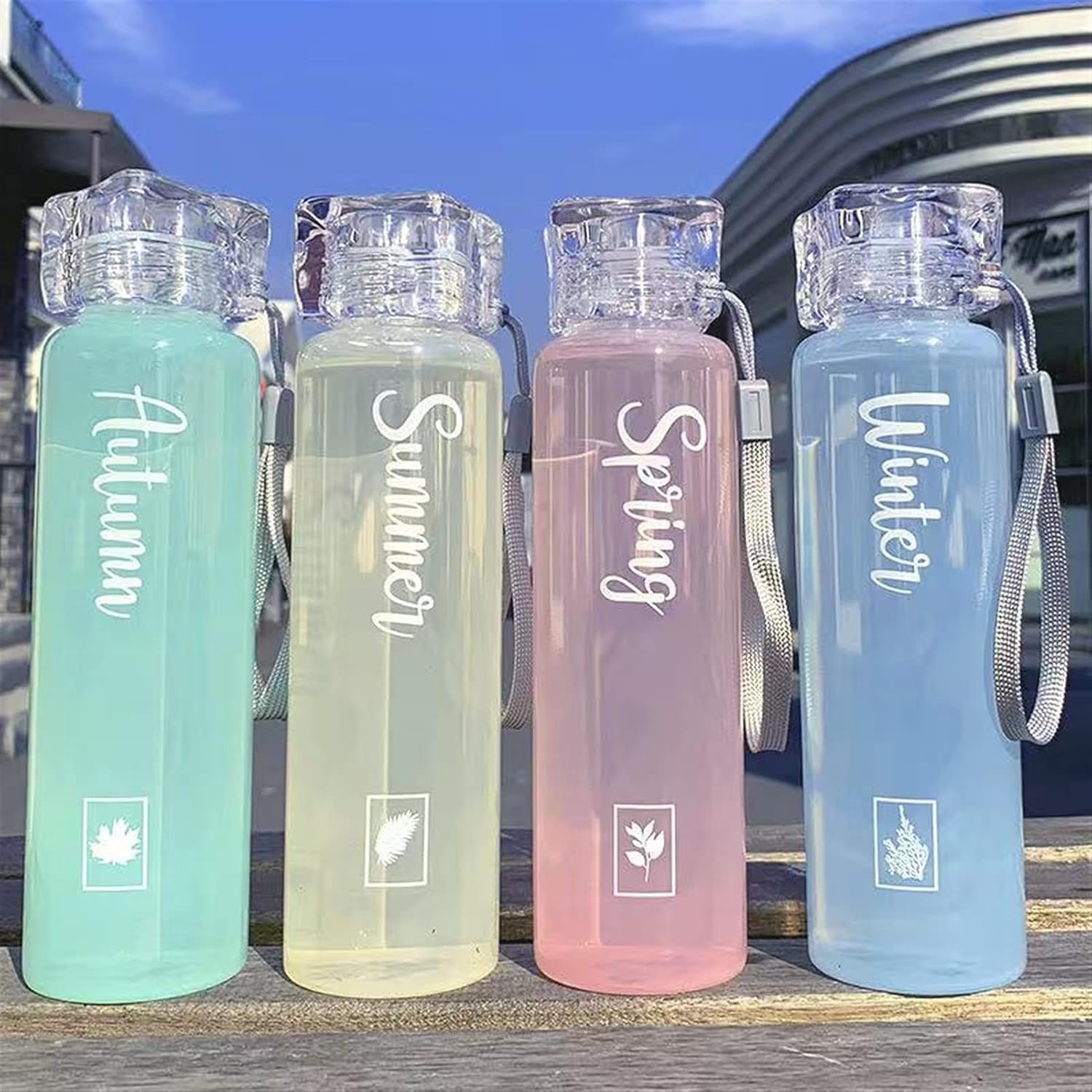 Seasons Font Water Bottle-Luxandluxy