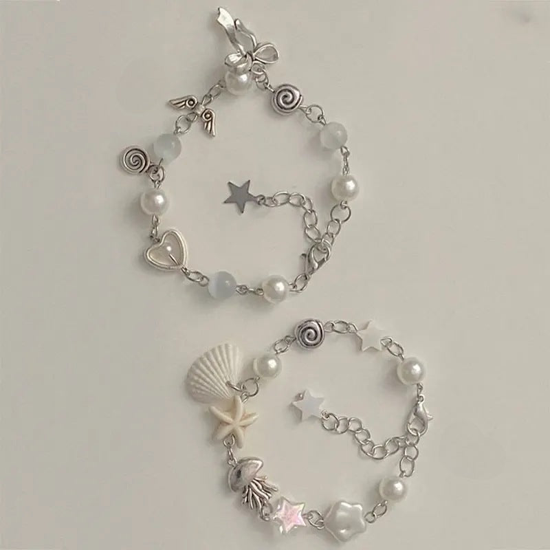 Shell Starfish Beaded Bracelets-Luxandluxy