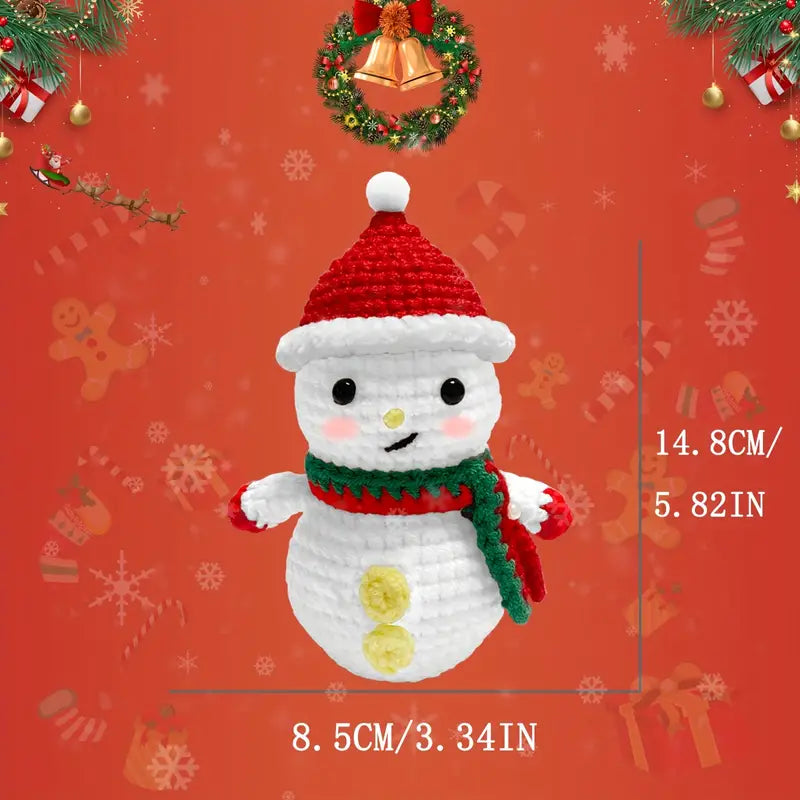 Snowman Crochet Pattern DIY Kit with Tutorials-Luxandluxy