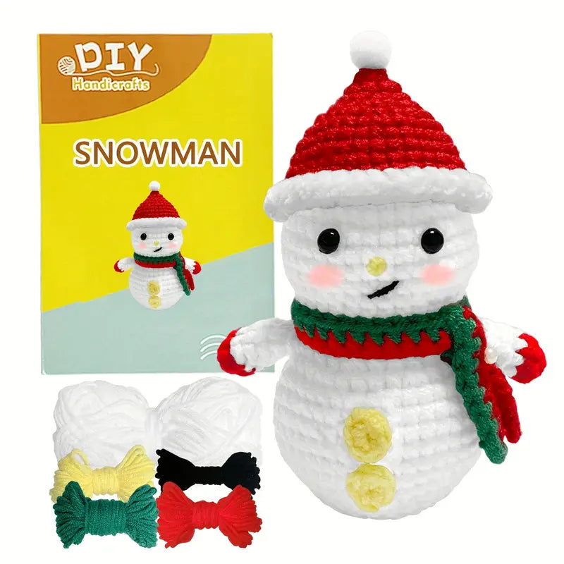 Snowman Crochet Pattern DIY Kit with Tutorials-Luxandluxy