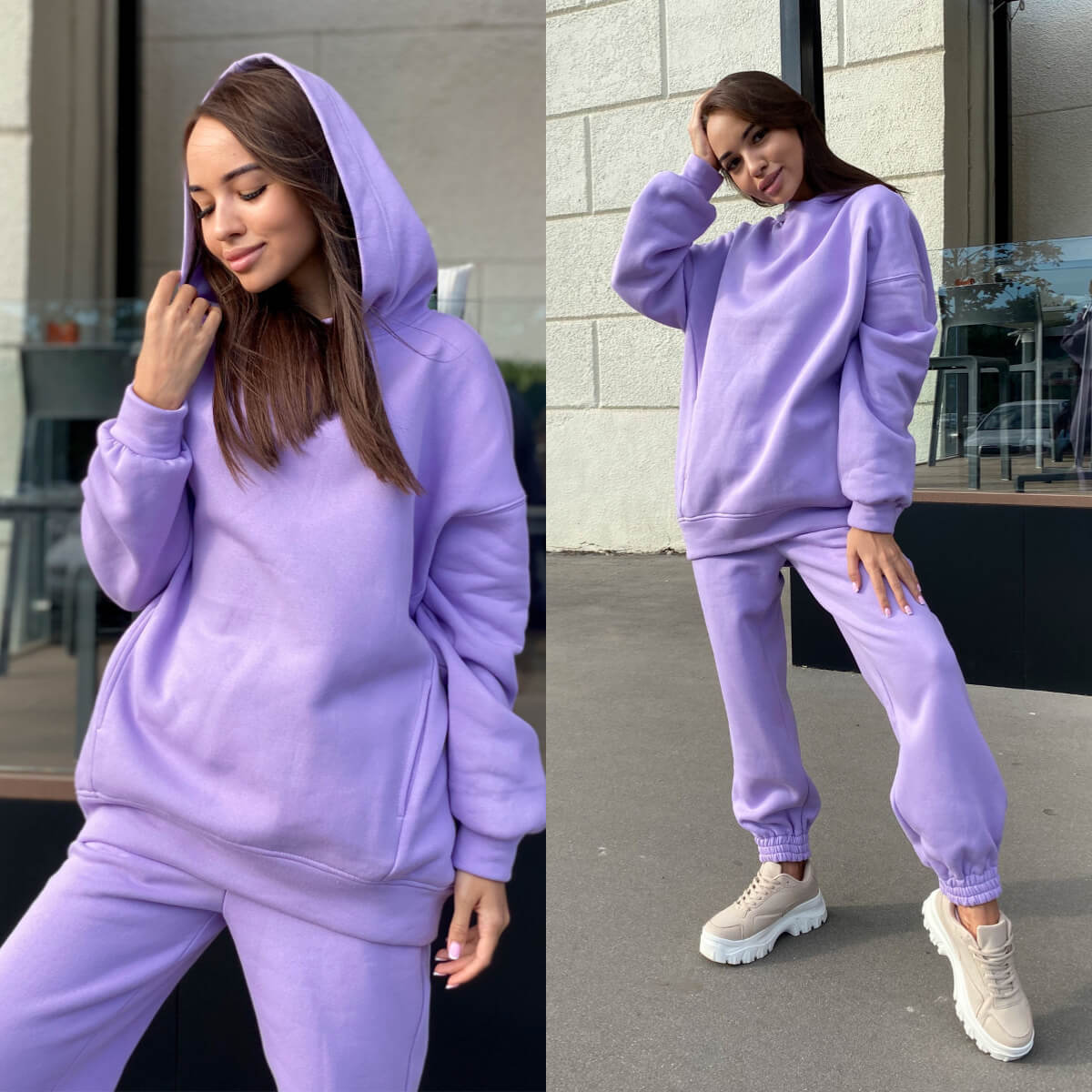 Solid Color Hoodie Outfit-Luxandluxy