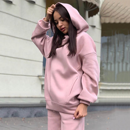 Solid Color Hoodie Outfit-Luxandluxy