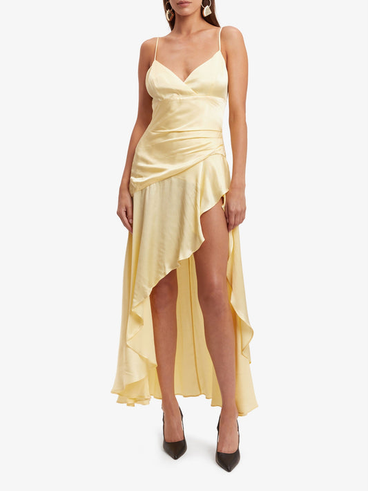 Sorella Midi Dress In Canary Yellow-Luxandluxy