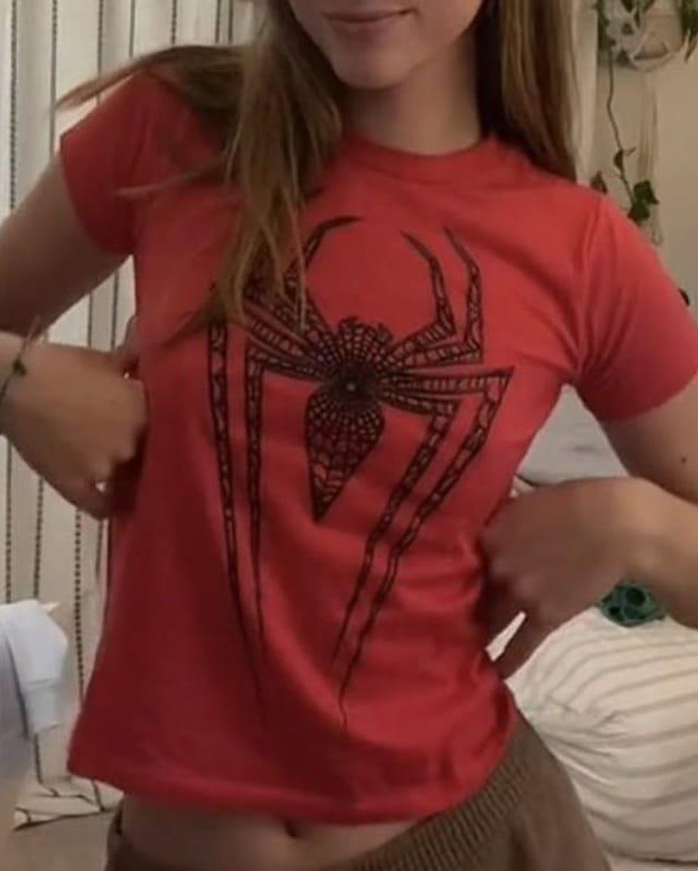 Spider Graphic Crop Top-Luxandluxy